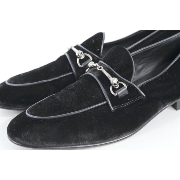 Man\'s Donald Pliner Shawn Black Velvet Skull-Bit Loafers Dress Shoes Size 8.5 D main image 10
